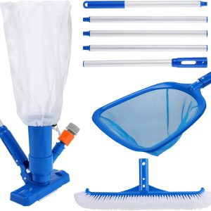 78" Ultra-Long Pool Cleaning Kit - Included Vacuum Cleaner, 17" W Brush, Skimmer Net, Splicing Pole, for Maintenance Inground or Above Ground Swimming Pools